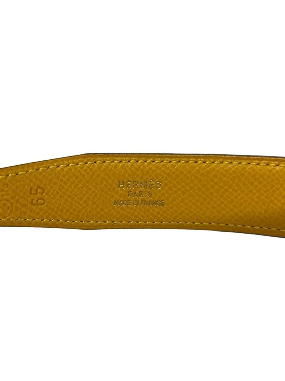 Hermes Belt 65 Blue Yellow Harp Gold Leather